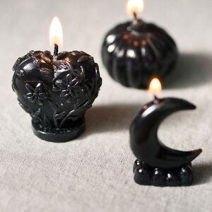 Halloween decorative Shaped Wax candle Set - Black